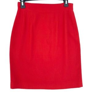 EMANUEL UNGARO pencil skirt red petite 6